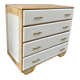 Commode style atelier rénovée blanche et bois