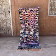 Tapis Berbère Boucherouite coloré - 76 x 176 cm