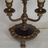 French Empire Style 3 Light Boulotte Table Lamp with Lion Feet and Shade