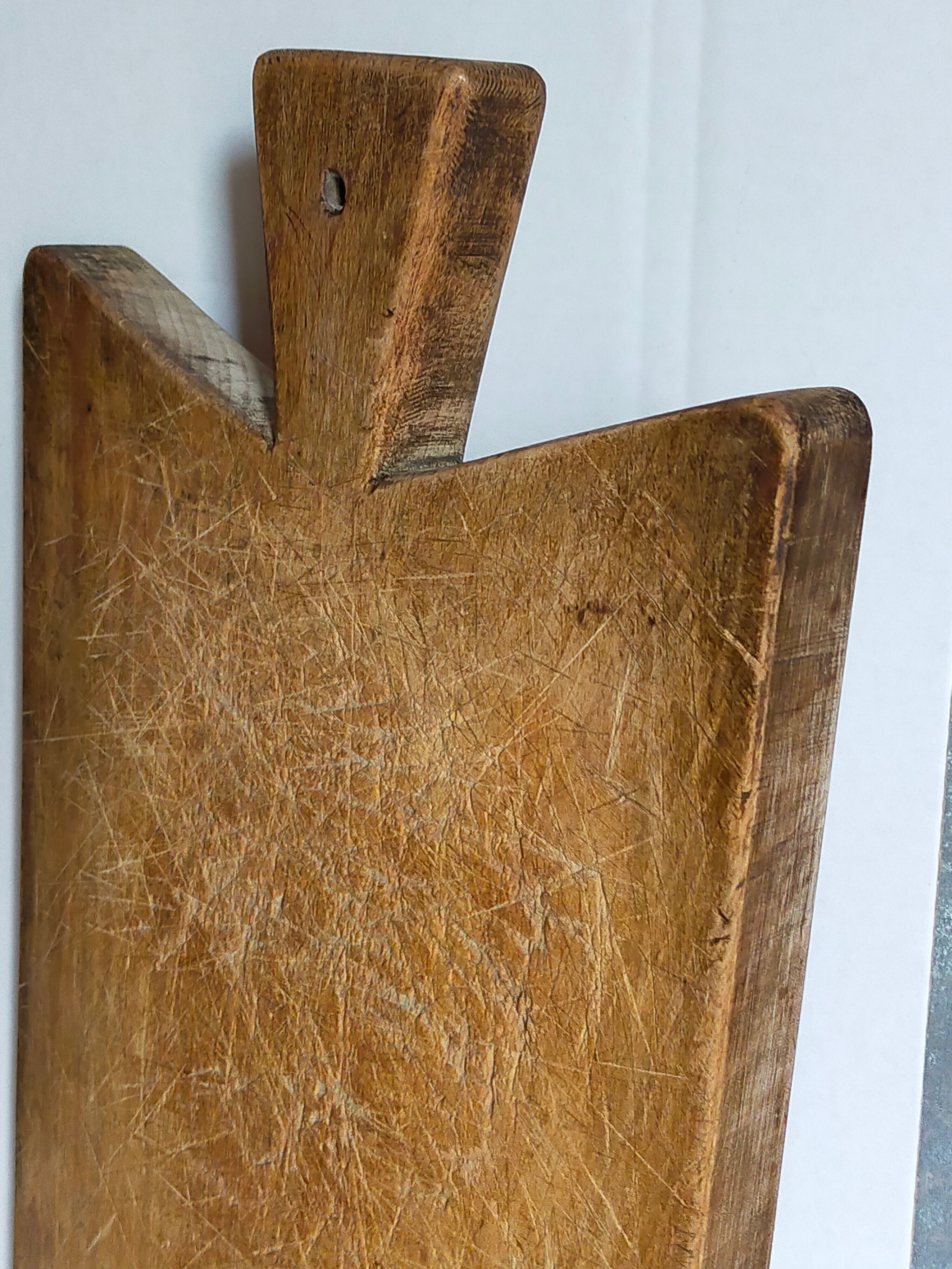 Cutting board in old solid wood