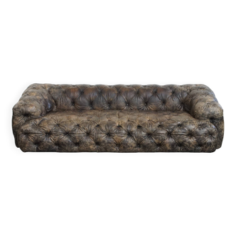 Canapé Chesterfield en cuir de vache