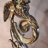 gilded bronze lamp 58x25x6kg glass shell lampshade 1960 original electric o