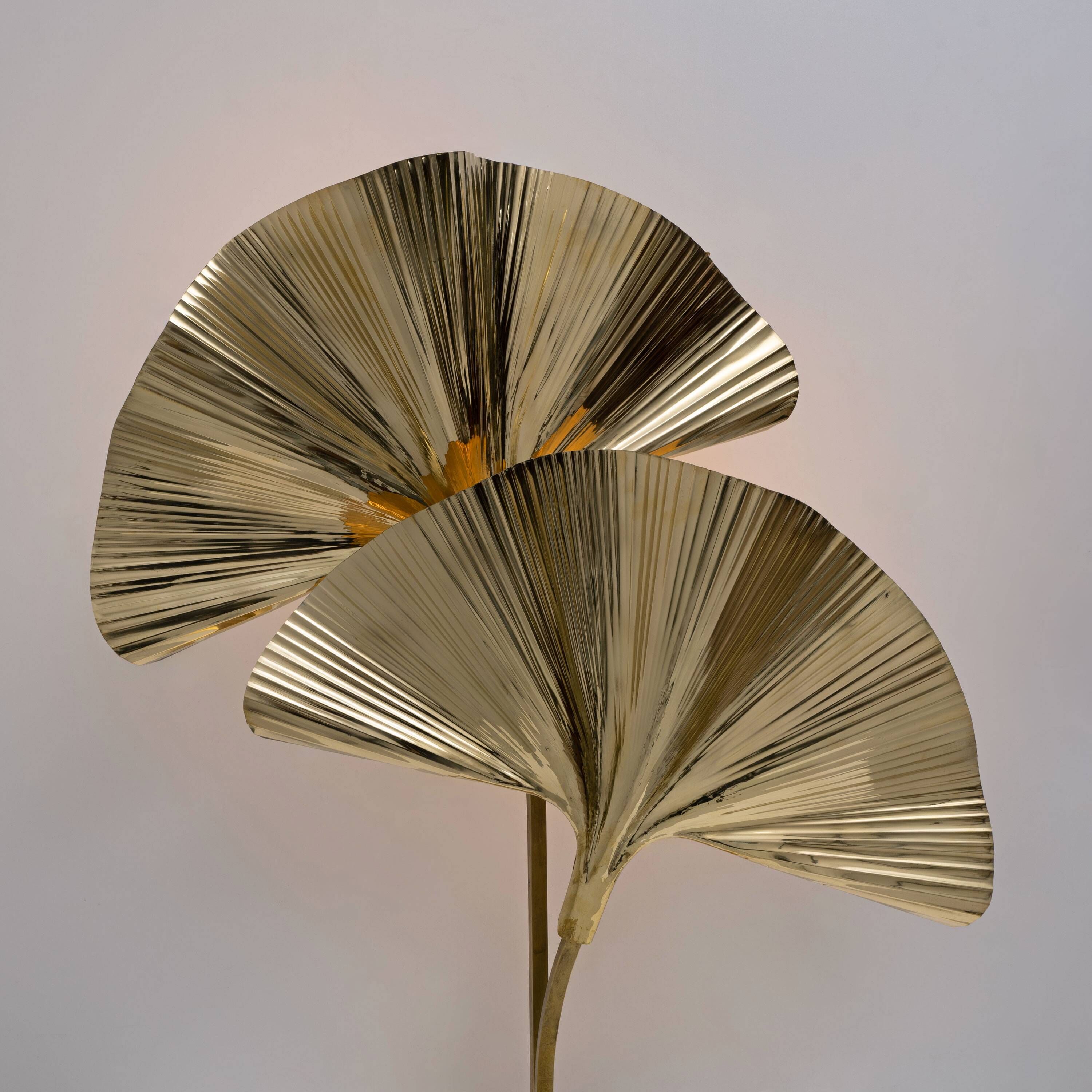 Italian Brass Table Lamp “Ginkgo” – Barbi Style Lighting