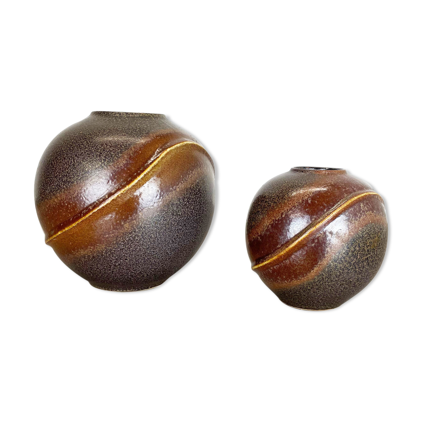 Set of 2 rare ceramic pottery "orion" vases by dümler and breiden, germany 1970s