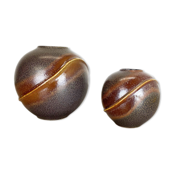 Ensemble de 2 vases « orion » en poterie céramique rare de dümler et breiden, allemagne années 1970