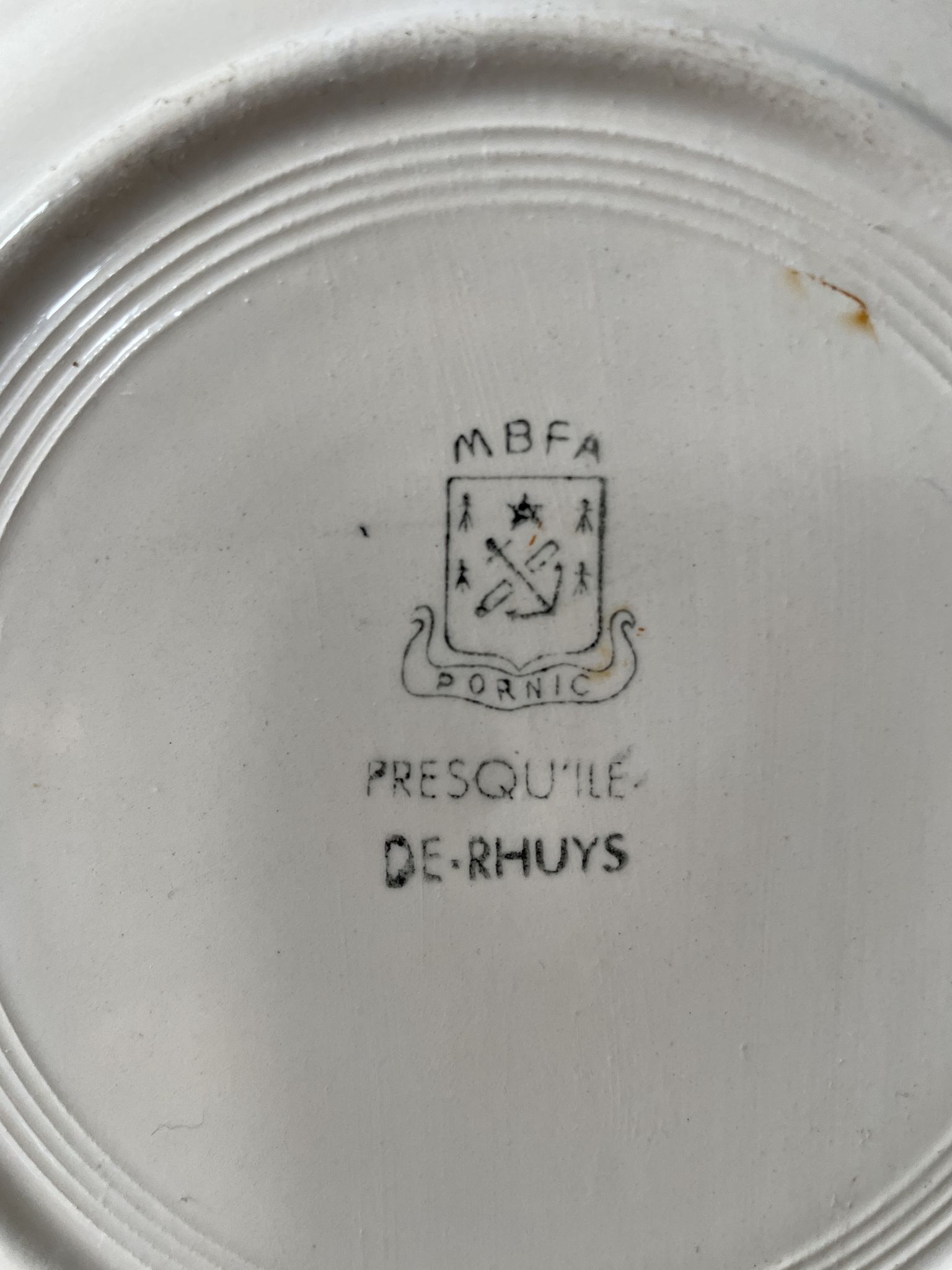 Set of 3 old plates MBFA Pornic, peninsula of Rhuys