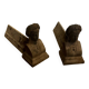 Paire de chenets en fonte visage