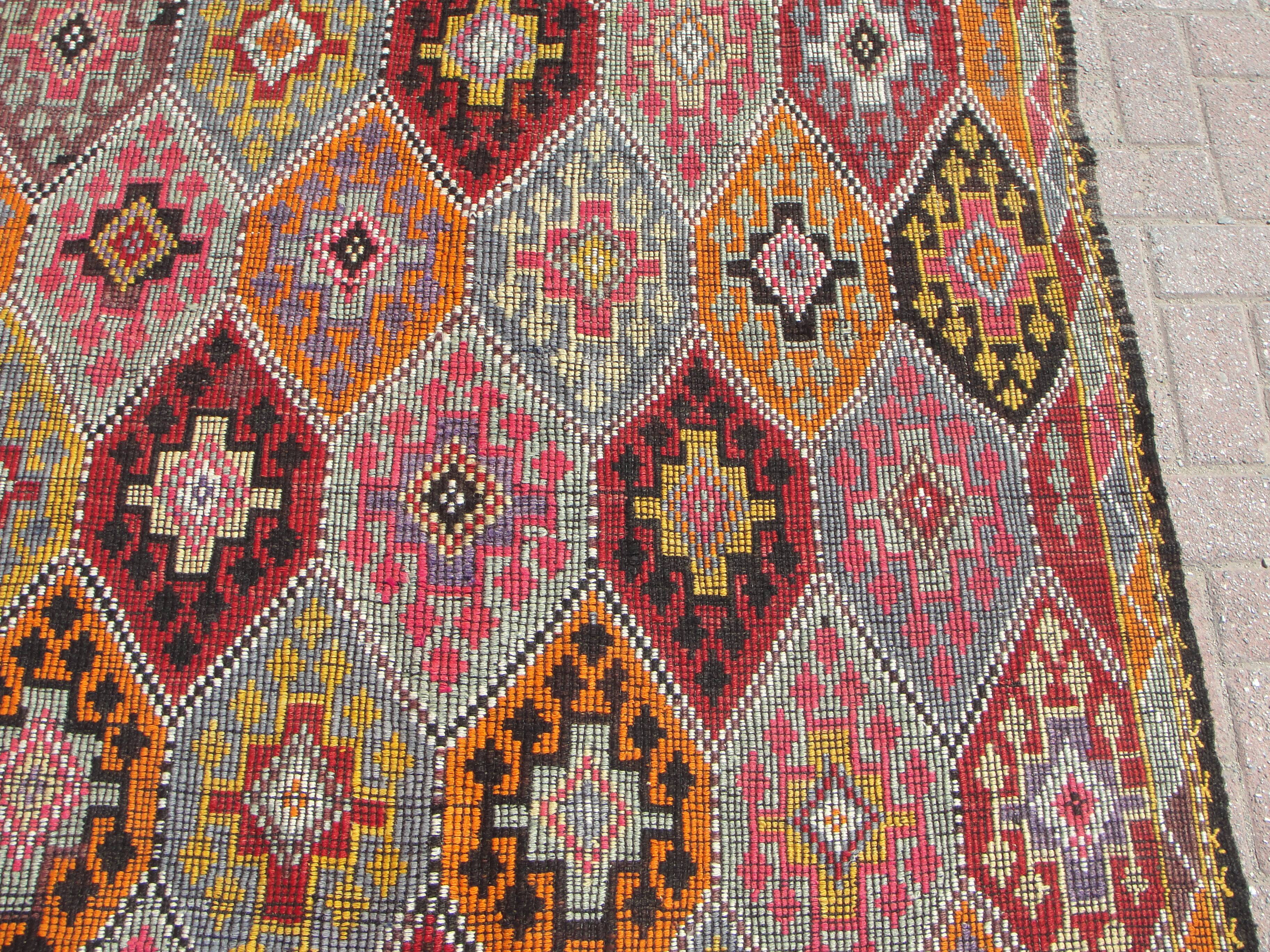 Large Kilim Rug, Vintage Rug, Home Decor rug, Turkish Kilim