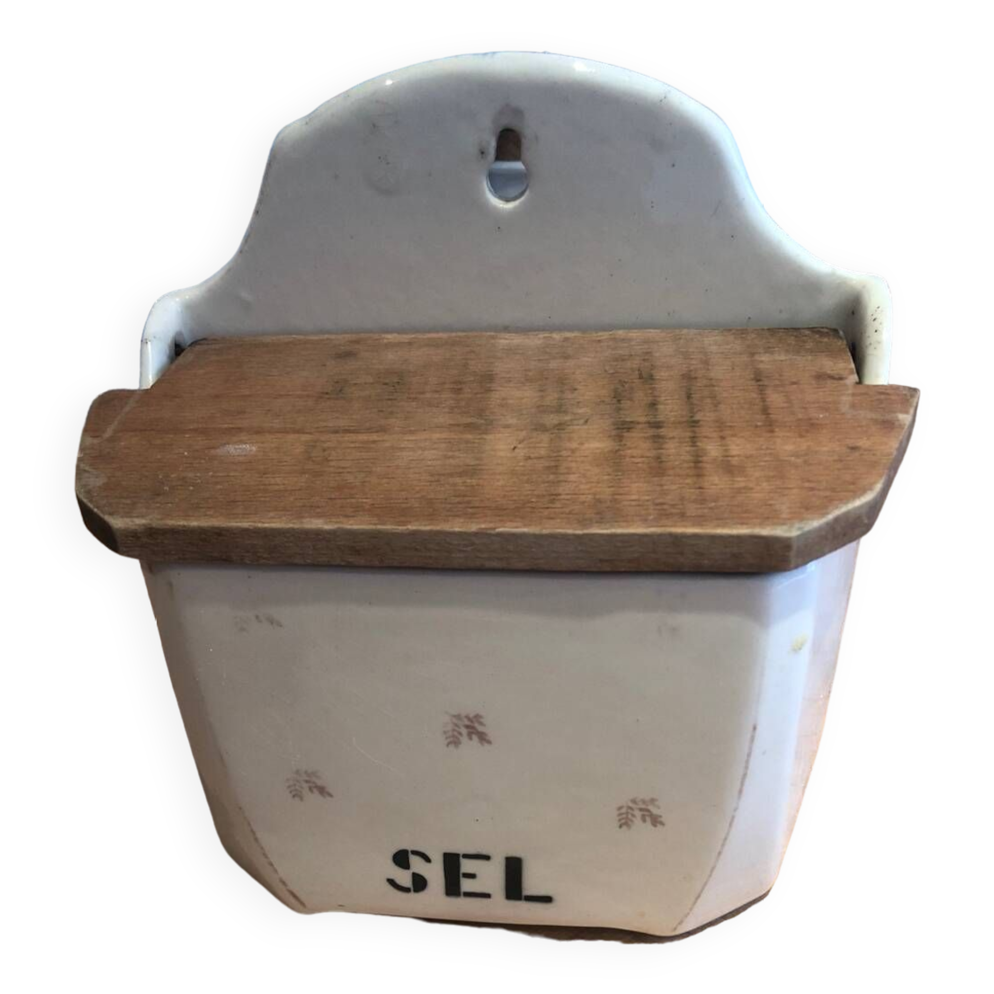 Vintage porcelain salt pot from Badonviller France