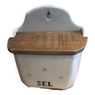 Vintage porcelain salt pot from Badonviller France
