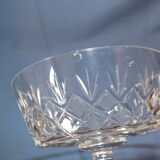 Set of 8 crystal champagne glasses cut around 1900