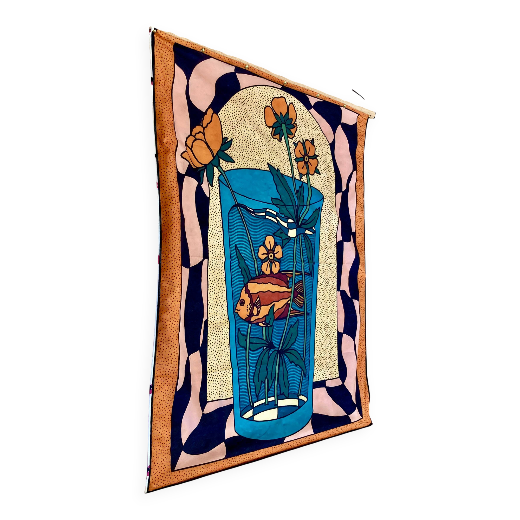 Large silk hanging decoration.