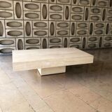 Rectangular travertine coffee table