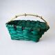 Brutalist basket by David Marshall, wood & bronze, Spain, 1970s
