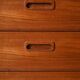 Table de chevet scandinave vintage en teck avec trois tiroirs