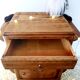 Antique Art Deco bedside table in raw wood
