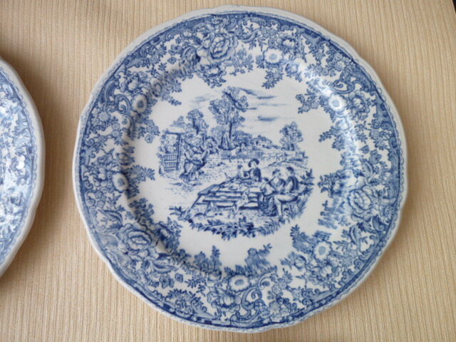 Set of 4 dessert plates in earthenware " English Style "