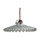 Opaline suspension pleated red cord