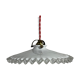 Suspension opaline plissée cordon rouge