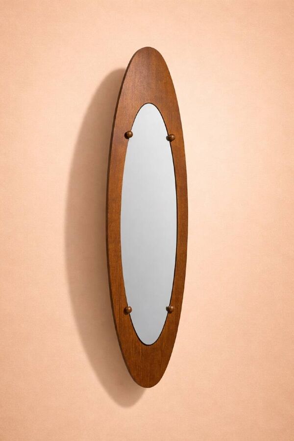 Miroir en teck par Campo et Graffi pour Home, 1960