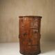 Primitive folk art cabinet made of an old tree trunk.