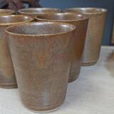 6 Cups cups in vintage Digoin sandstone