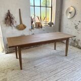 Table de ferme en pin et chêne