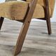 Fauteuil inclinable en bois et tissu des années 70