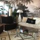 Chromium coffee table and 1970s smoked glass