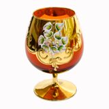 Service 6 glasses and murano dish red ruby gold vintage gold ⋆ Brocante Chic