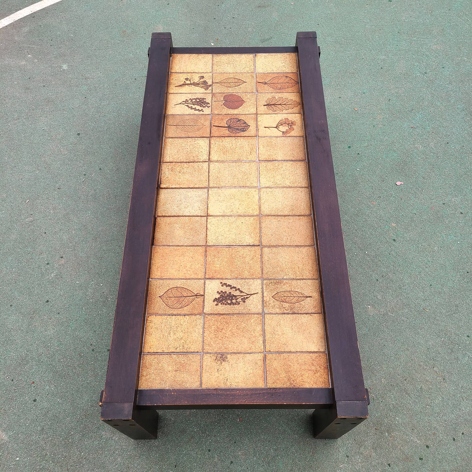 Table basse céramique motif herbier