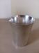Silver-plated metal tumbler.