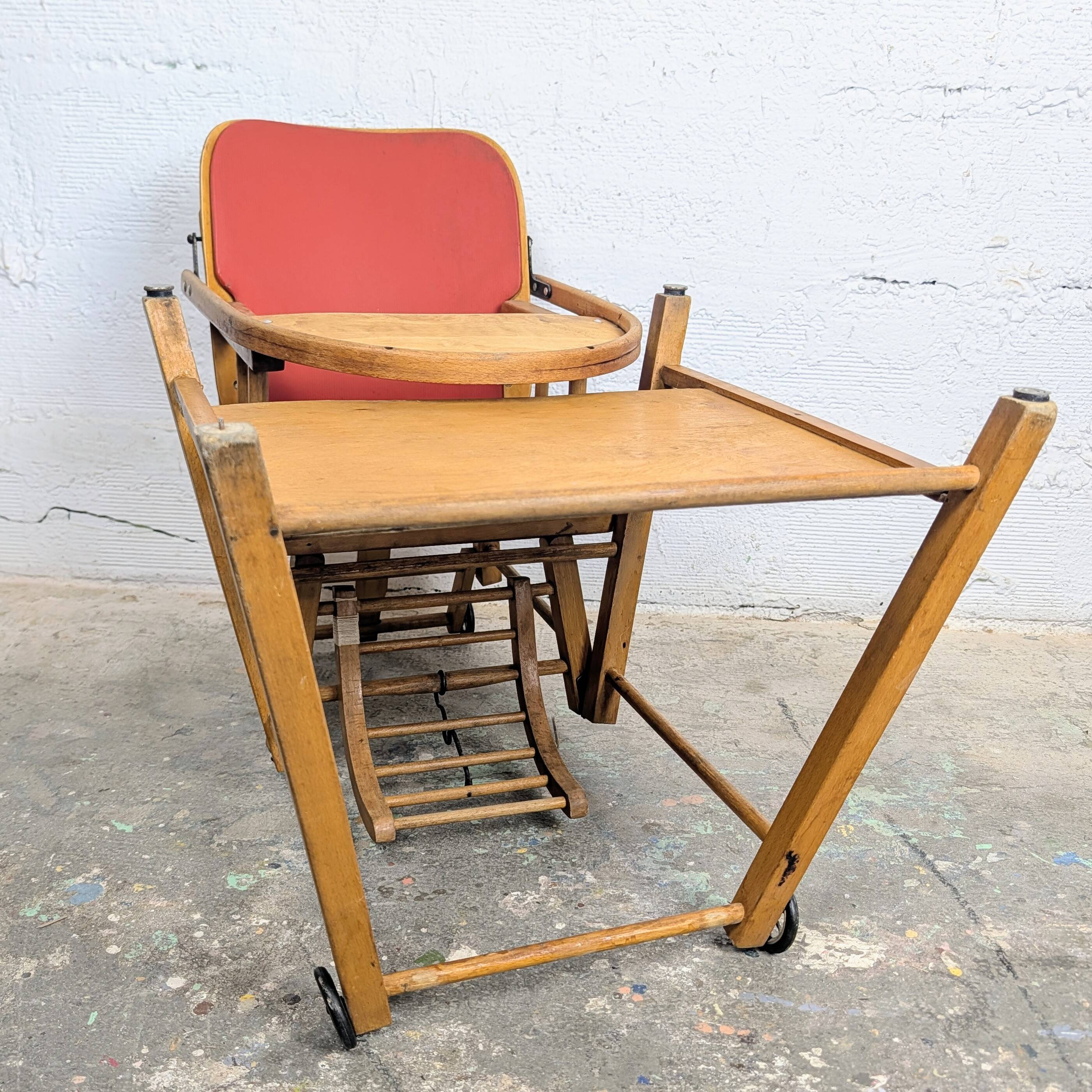 Chaise haute bébé vintage transformable