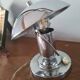 Bauhaus style chrome-plated metal mushroom bedside lamp