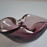 60s ashtray or empty pocket, purple Murano glass, Italy