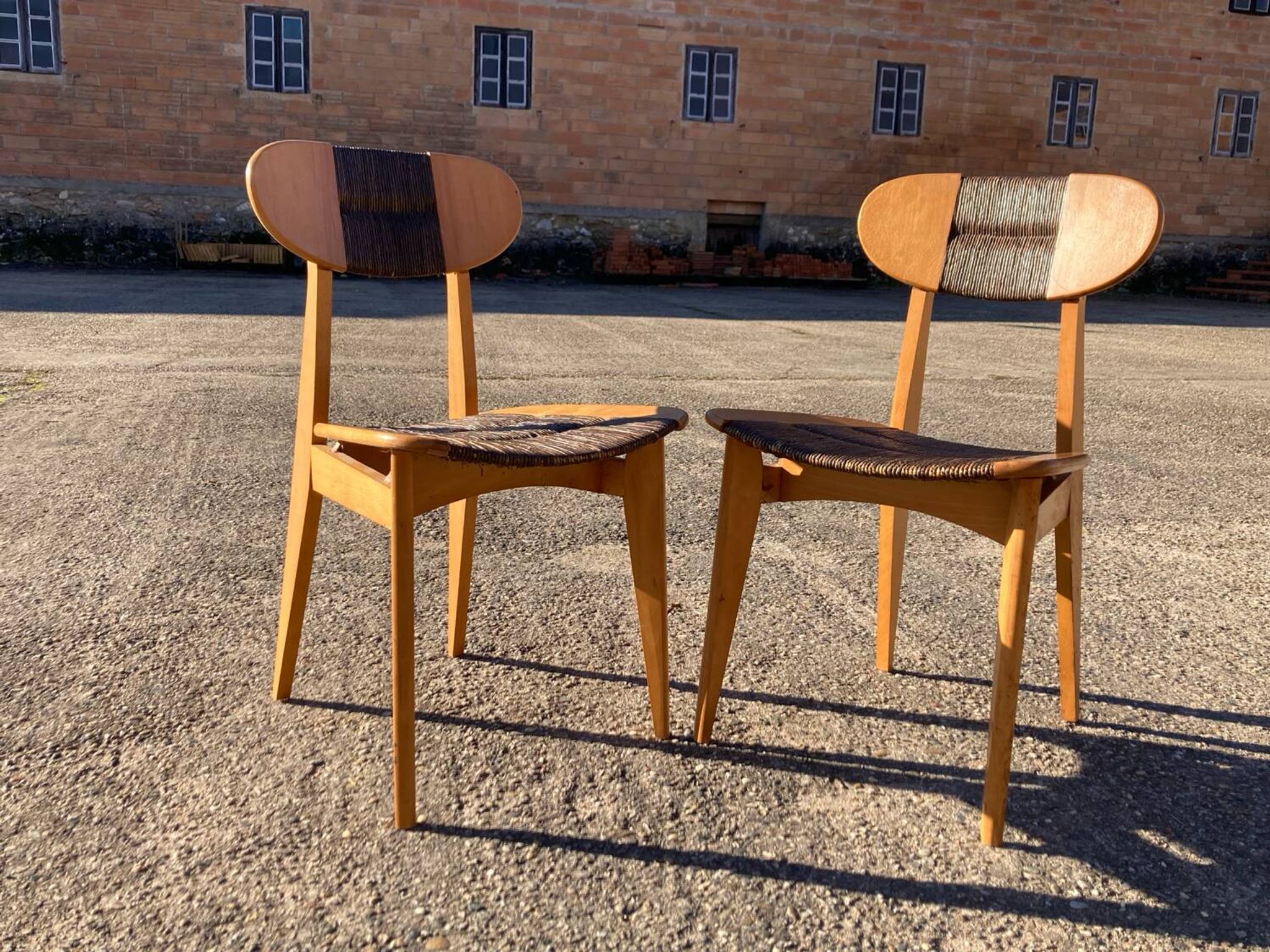 Paire de chaises Roger Landault pour Sentou