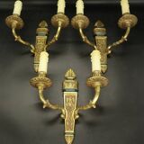 Suite de 3 appliques aux aigles style Empire - bronze