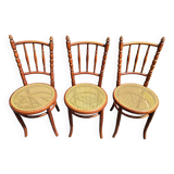 Set of 6 Fischel chairs in cane wood
