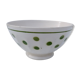 Bol ancien en céramique à pois vert