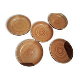 Set of 5 plates real sandstone of sarreguemines