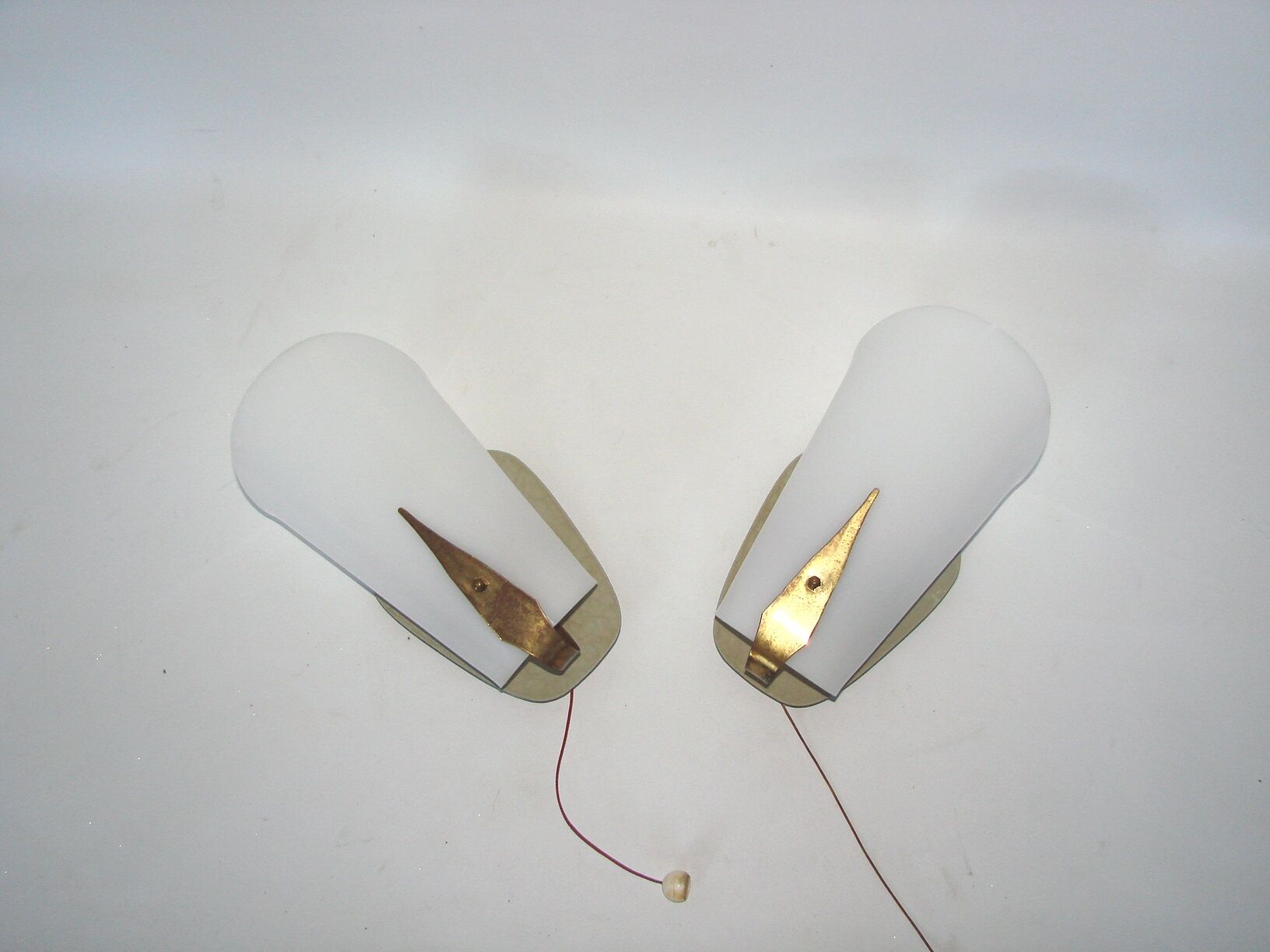 Pair of 50s modernist wall sconces