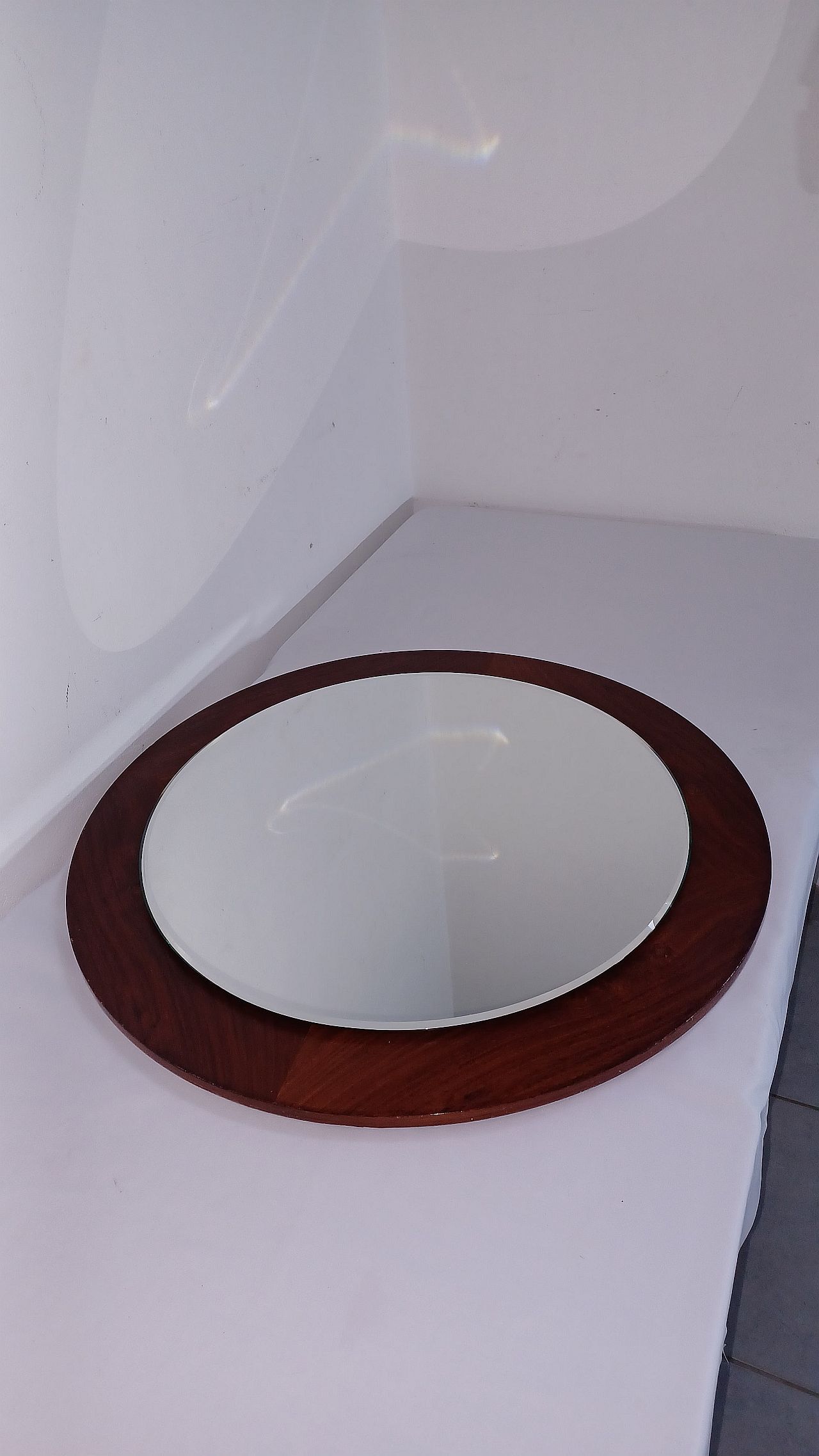 Miroir scandinave vintage en palissandre, années 1970