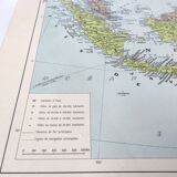 Vintage Map Indonesia Asia Archipelago 38x43cm from 1950
