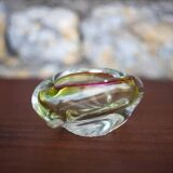 Art glass ashtray, Flavio polished ashtray, collection, glass art, ashtray, vintage