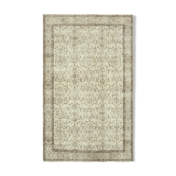 Handwoven antique anatolian beige carpet 188 cm x 303 cm