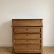 Antique wooden and marble dressing table with mirror.
