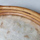 Nacre and rattan tray