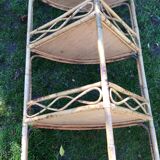 Rattan corner shelf