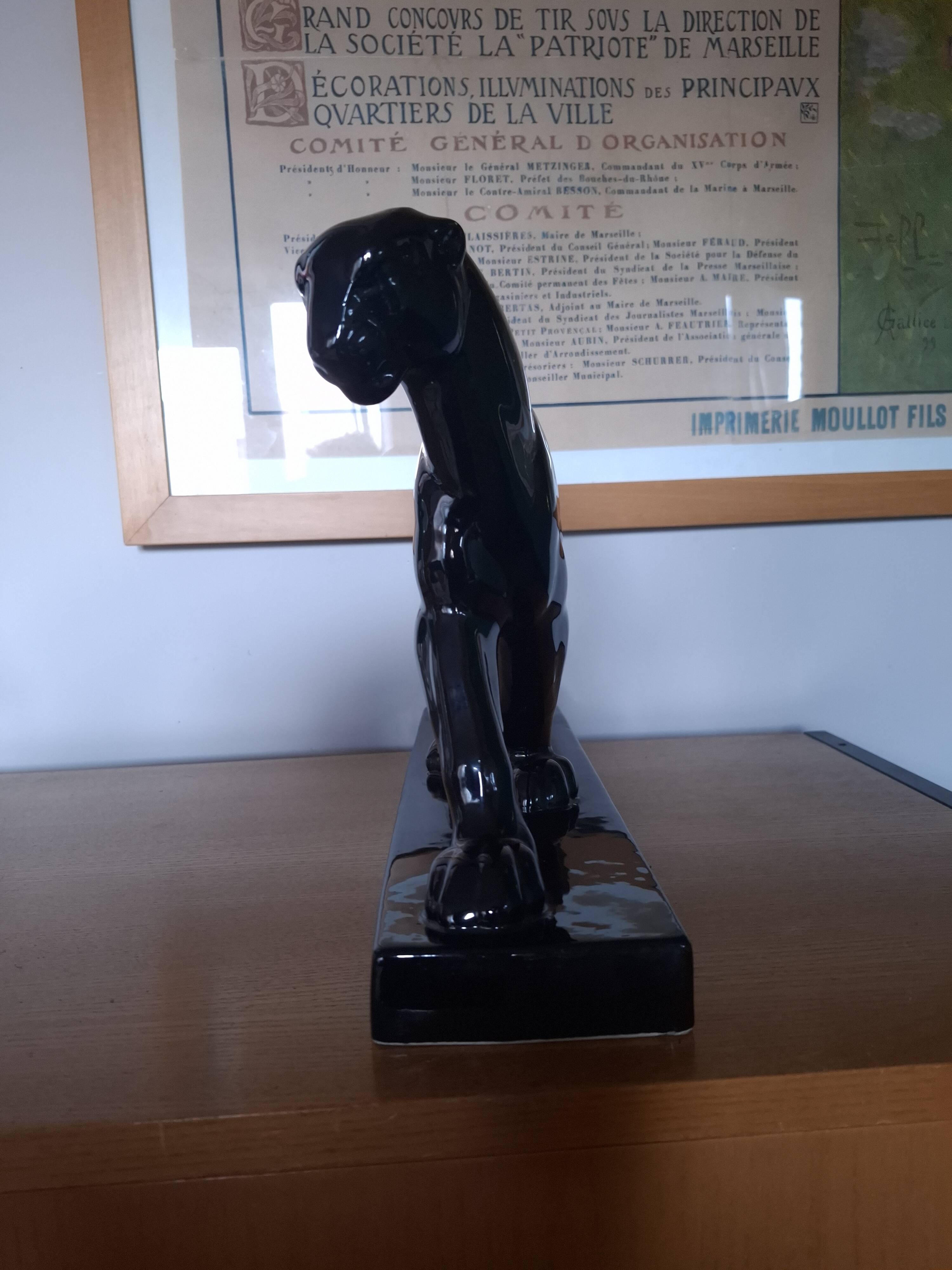 Art deco st clement ceramic panther