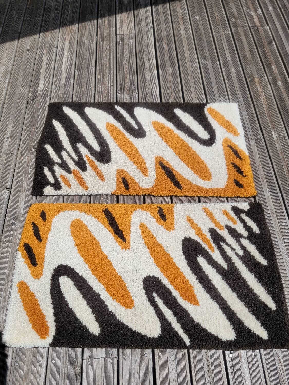 Pair of vintage wool bedspreads